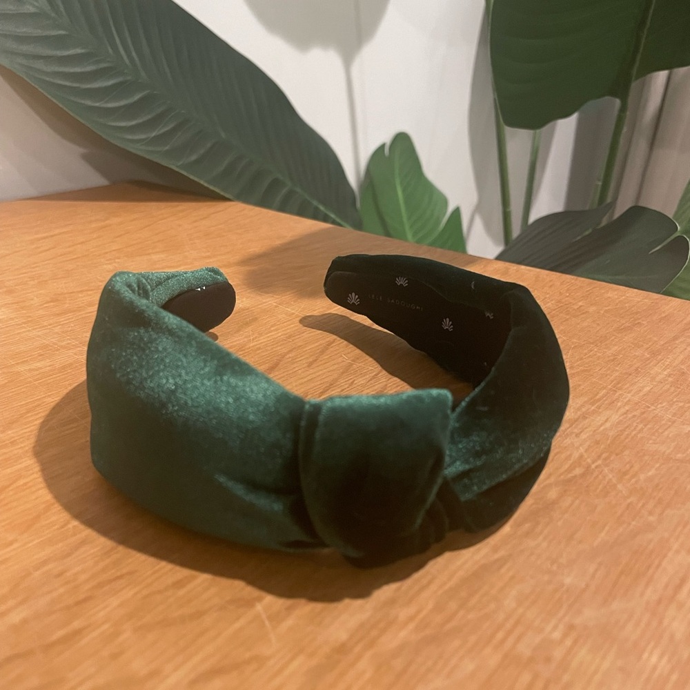 Lele Sadoughi Dark Green Velvet Headband